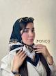 مینی اسکارف حریرابریشم CELINEمشکی حاشیه سفید کد7056