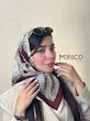 مینی اسکارف حریرابریشم GUCCI زرشکی کرم کد7063