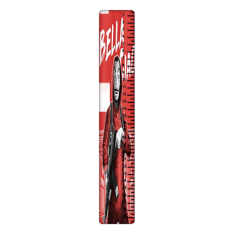 خط کش، خط کش چوبی، خط کش طرح دار، خط کش طرح MONEY HEIST