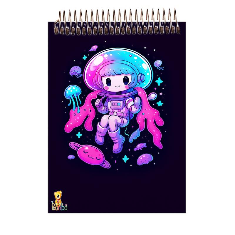 دفتر شطرنجی 100 برگ طرح دخترفضانورد کد 2748