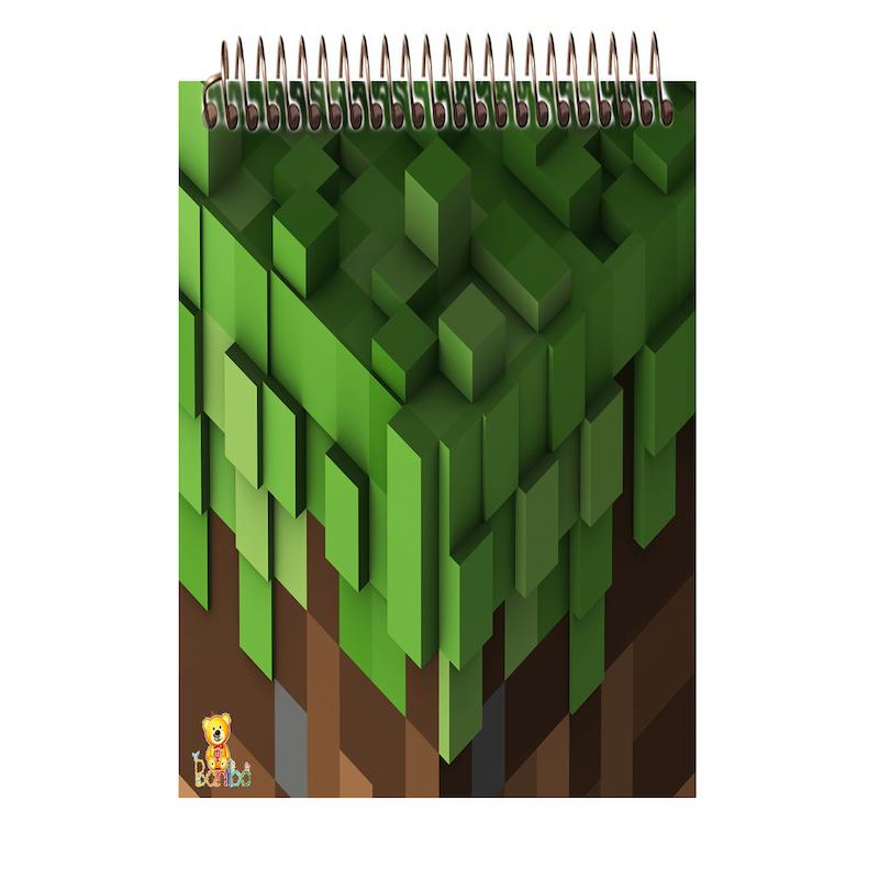 دفتر شطرنجی 100 برگ طرح ماینکرافت کد 2782