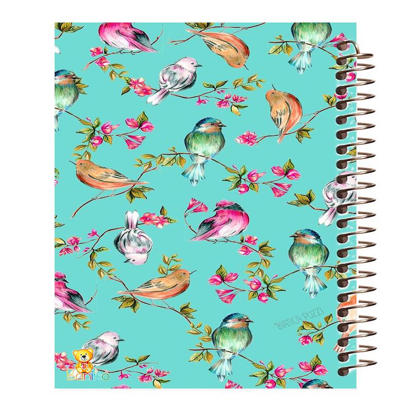 دفتر نقاشی 100 برگ طرح گل و گنجشک کد 378