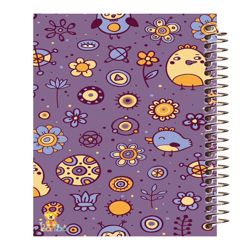 دفتر نقاشی 100 برگ طرح گل و گنجشک کد 766