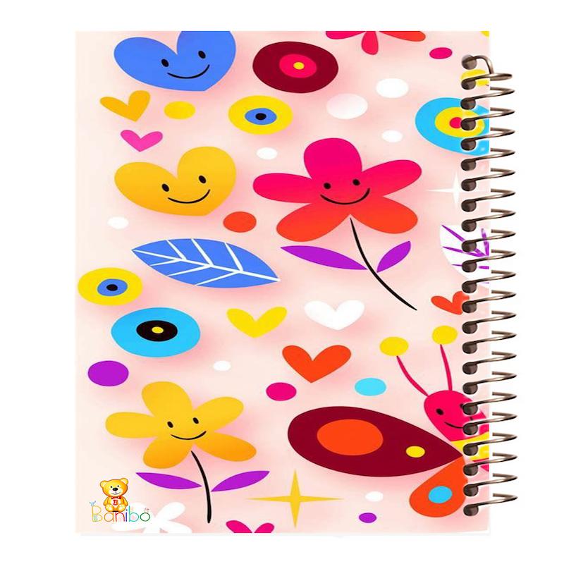 دفتر نقاشی 100 برگ طرح گل های خندان کد 776