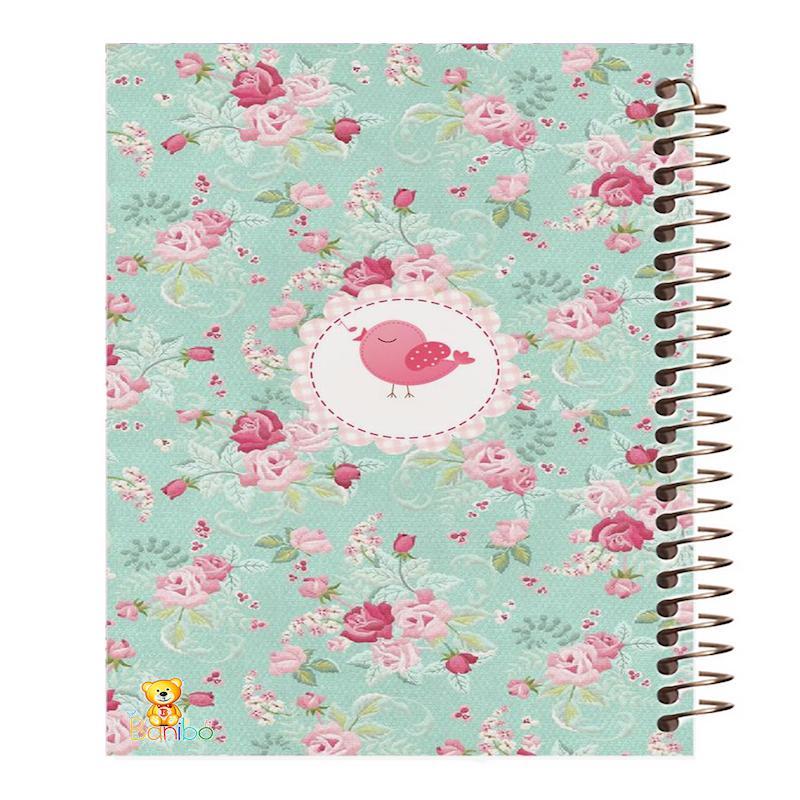 دفتر نقاشی 100 برگ طرح گل و گنجشک کد 1068