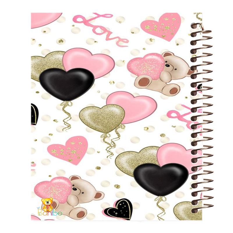 دفتر نقاشی 100 برگ طرح خرس و قلب کد 1095