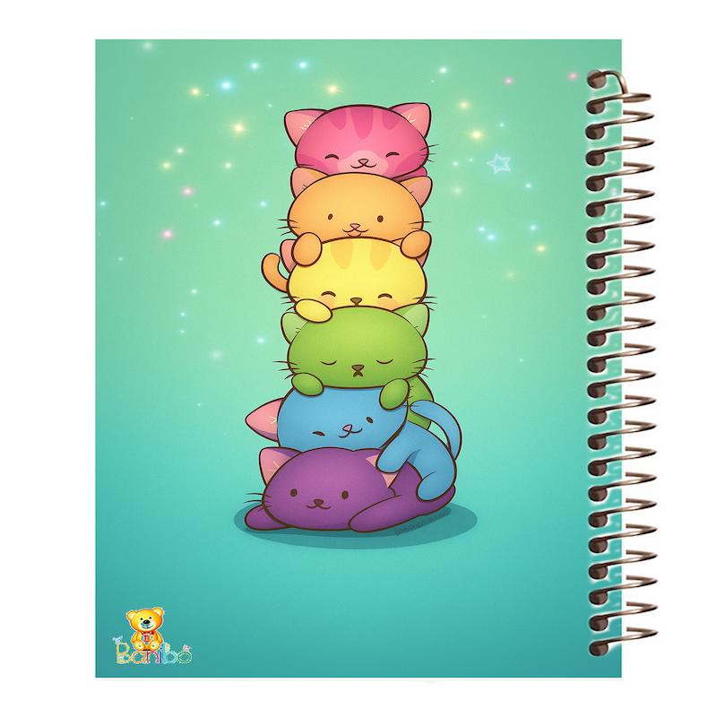 دفتر نقاشی 100 برگ طرح گربه های رنگی کد 2760