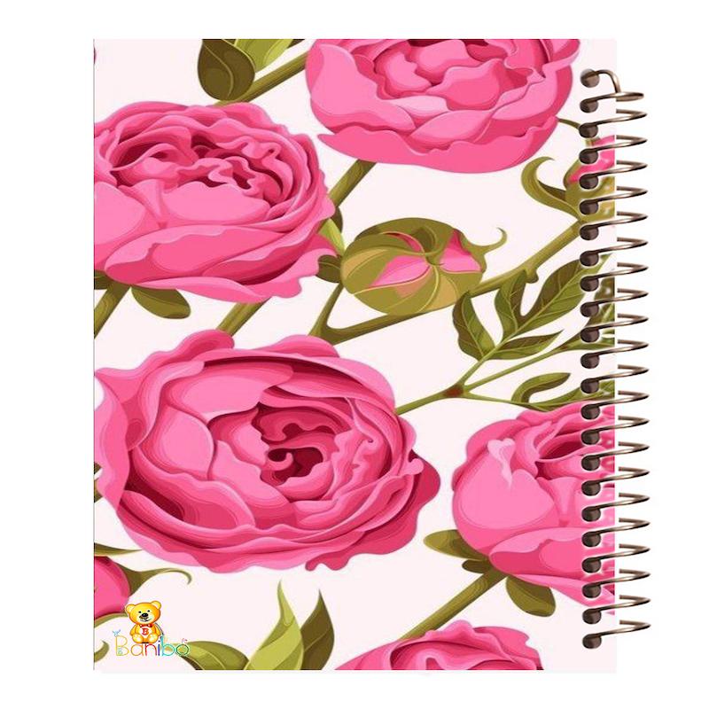 دفتر مشق 100 برگ طرح رز صورتی کد 284