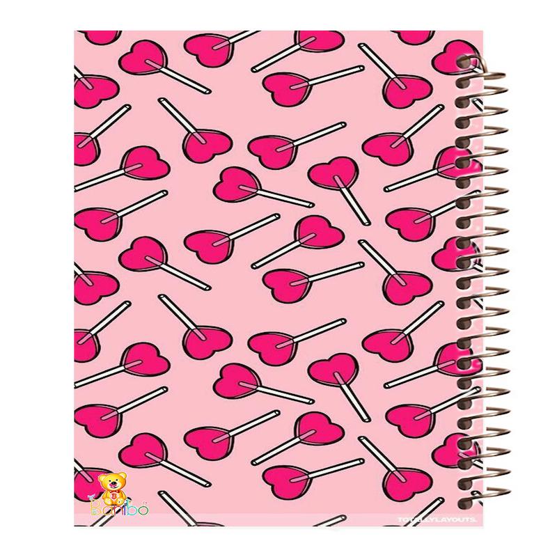 دفتر مشق 100 برگ طرح آبنبات قلبی کد 358