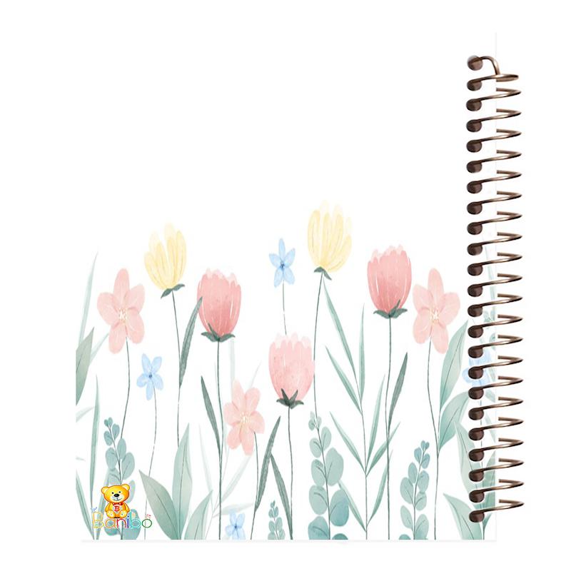 دفتر مشق 100 برگ طرح گل لاله کد 458