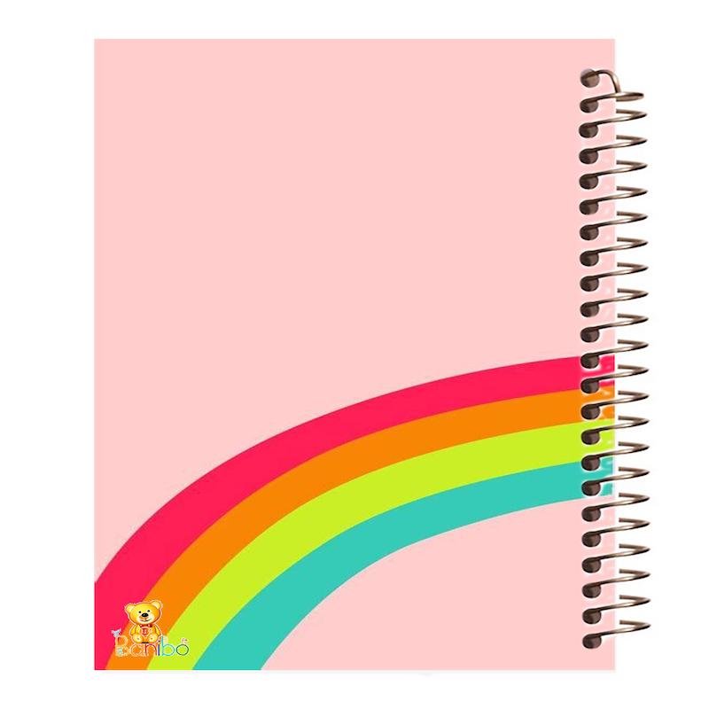 دفتر مشق 100 برگ طرح رنگین کمان کد 821