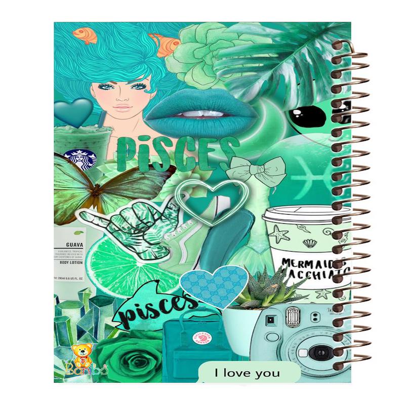 دفتر مشق 100 برگ طرح دخترونه سبز کد 839