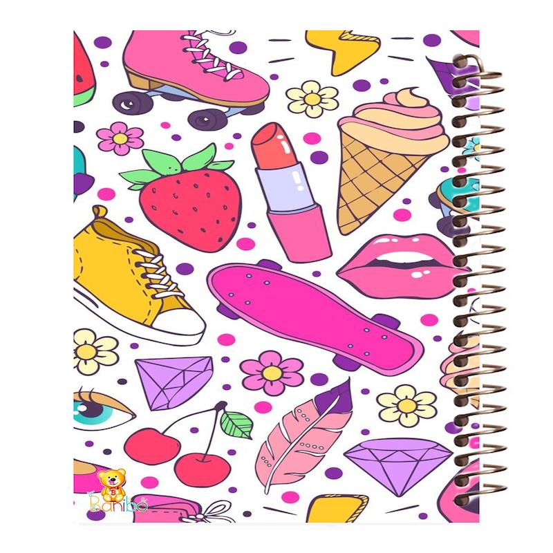 دفتر مشق 100 برگ طرح میکس دخترونه کد 978