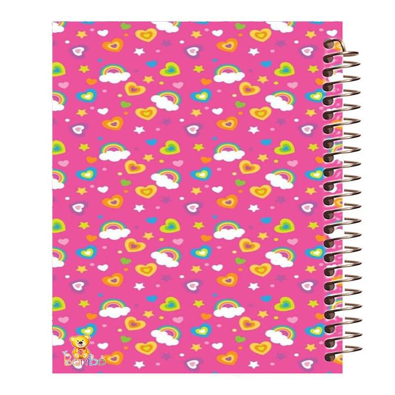 دفتر مشق 100 برگ طرح رنگین کمان کد 1052