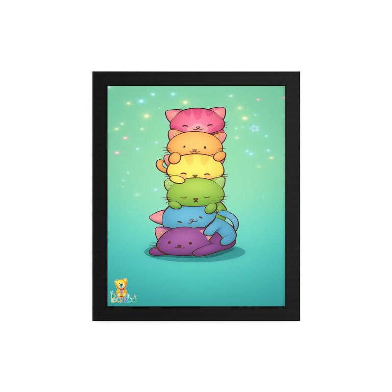 تابلو طرح گربه های رنگی کد 264