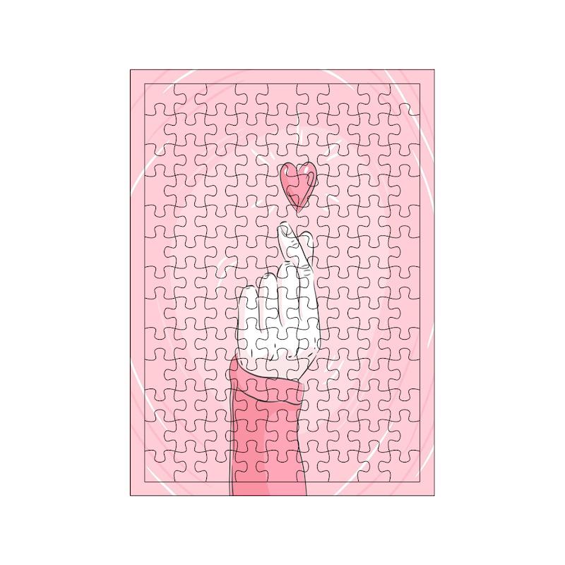 پازل طرح دست و قلب کد 2094