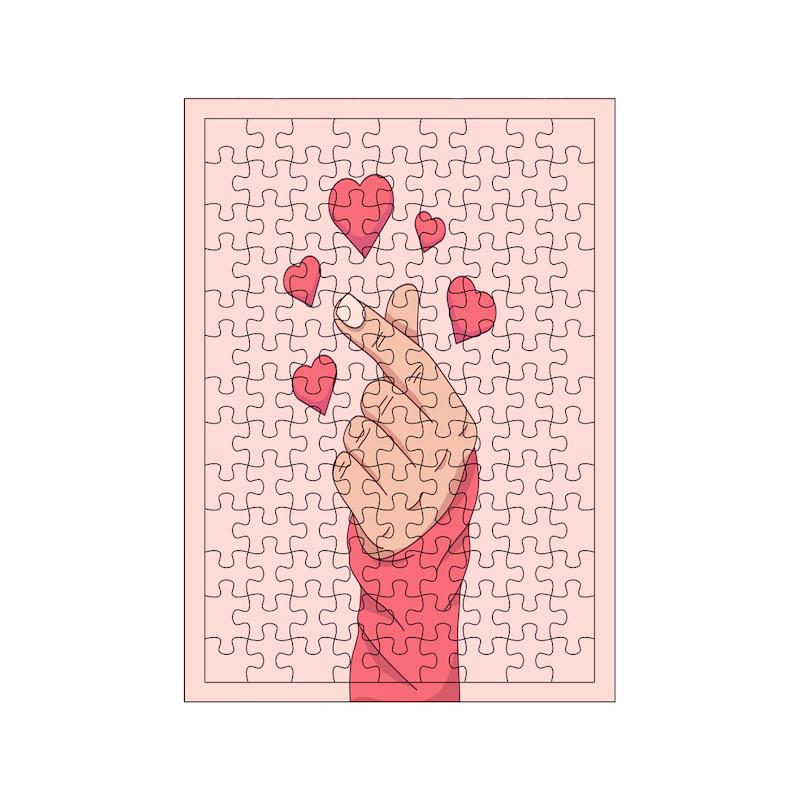 پازل طرح دست و قلب کد 2095