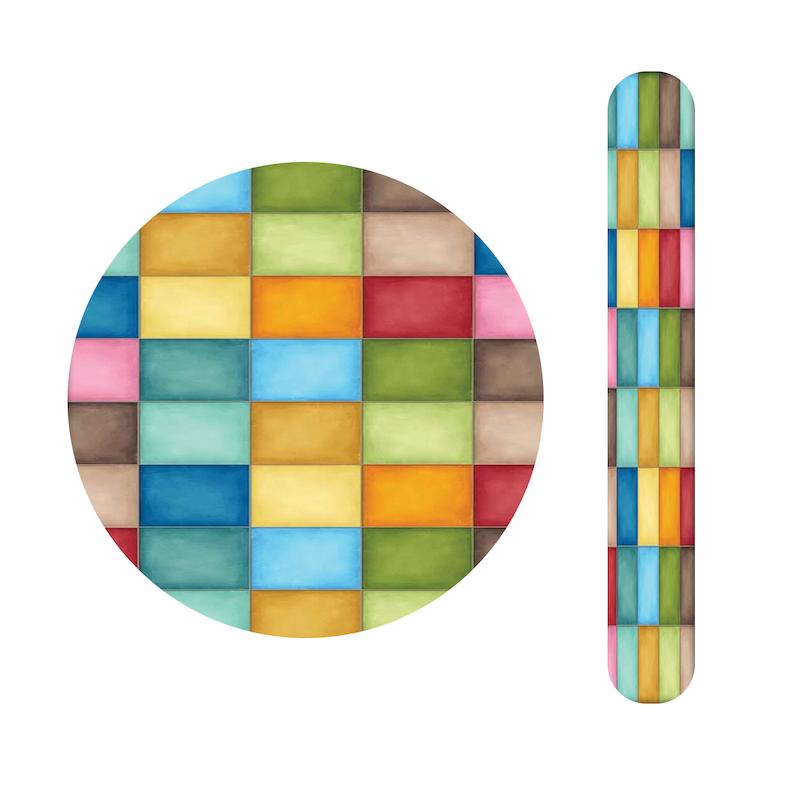 ست آینه و سوهان طرح رنگی کد 814