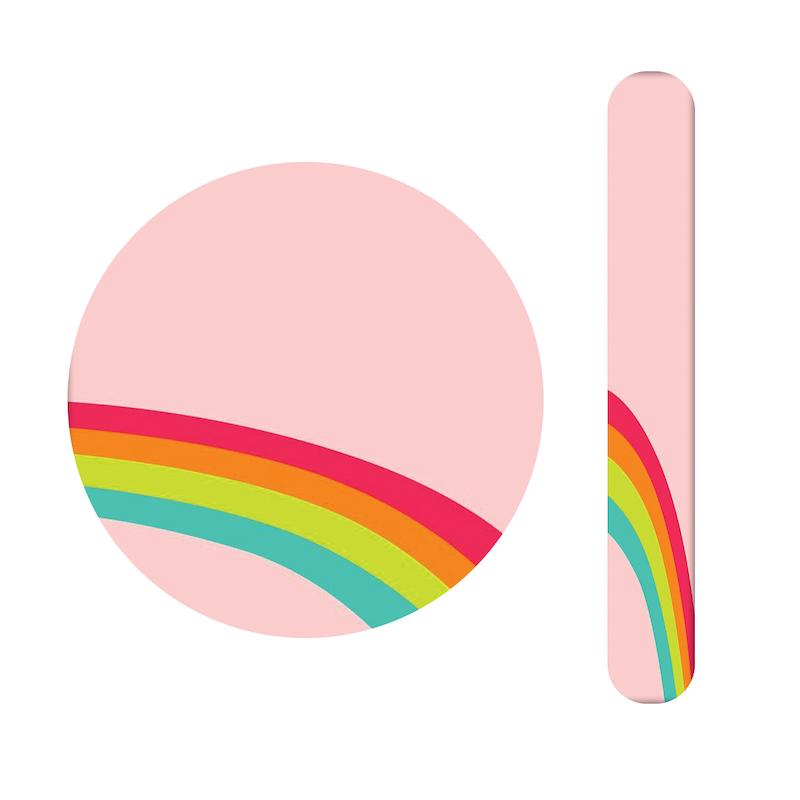 ست آینه و سوهان طرح رنگین کمان کد 821