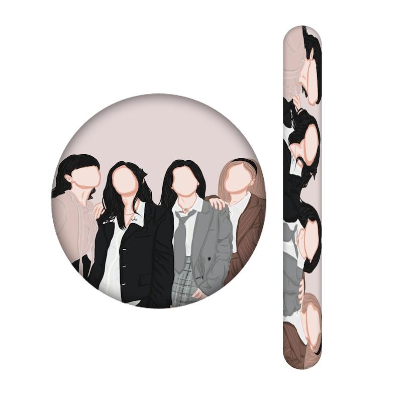 ست آینه و سوهان طرح بلک پینک کد 2336