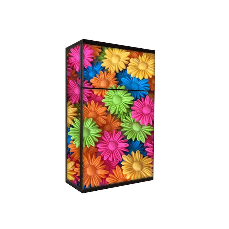 جعبه سیگار طرح گل های رنگی کد 163