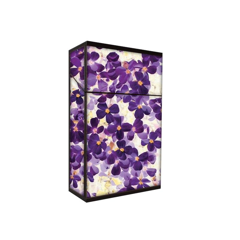 جعبه سیگار طرح گل های بنفش کد 173