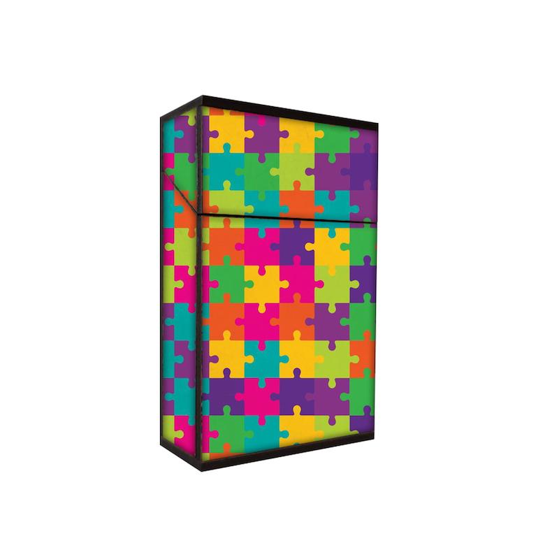 جعبه سیگار طرح پازل رنگی کد 793