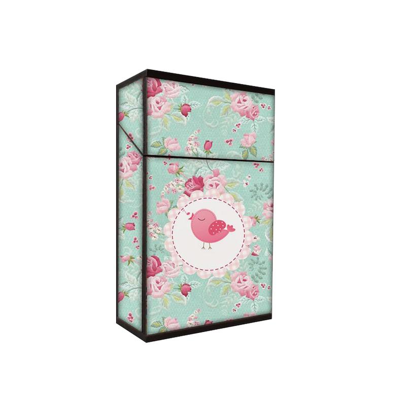 جعبه سیگار طرح گل و گنجشک کد 1068