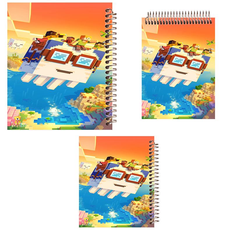 ست دفتر نقاشی، شطرنجی و مشق 100 برگ طرح ماینکرافت کد 2704