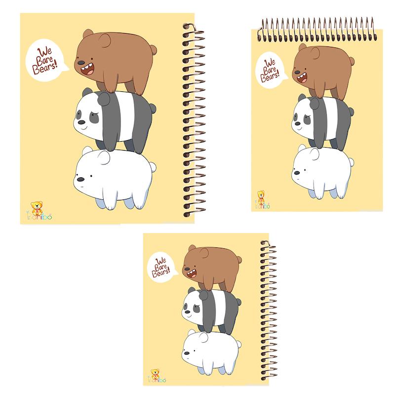 ست دفتر نقاشی، شطرنجی و مشق 100 برگ طرح خرس کد 2707