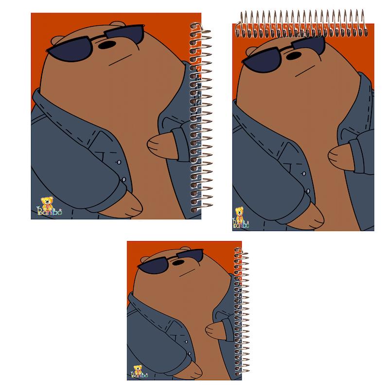 ست دفتر نقاشی، شطرنجی و مشق 100 برگ طرح خرس کد 2708