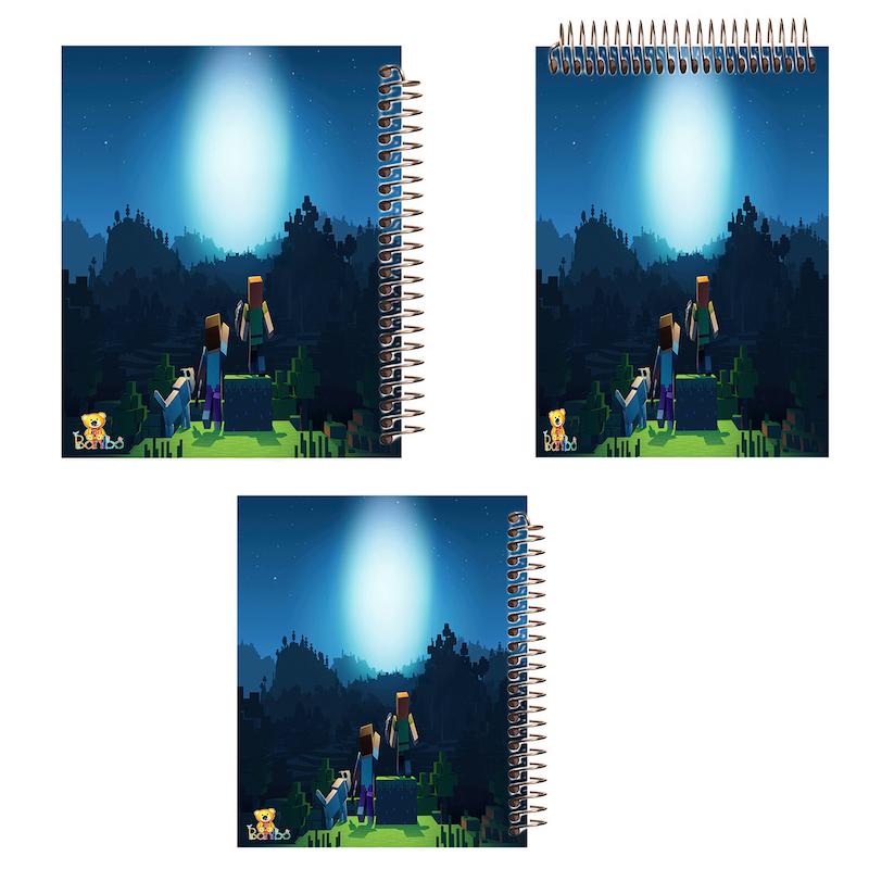 ست دفتر نقاشی، شطرنجی و مشق 100 برگ طرح ماینکرافت کد 2712