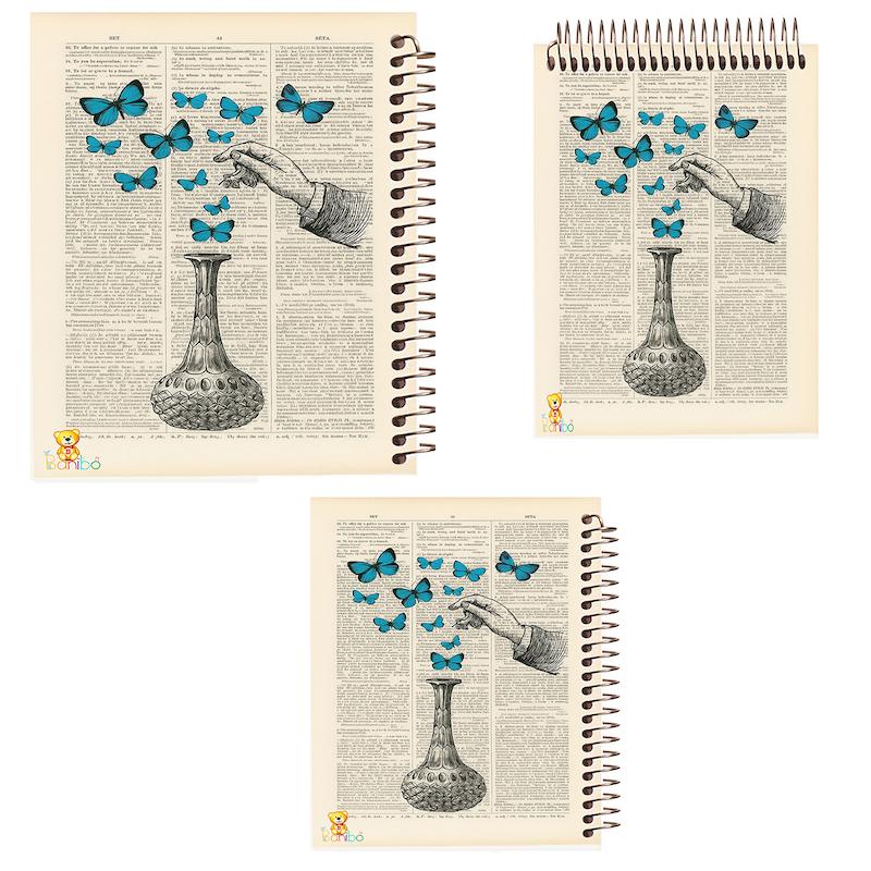 ست دفتر نقاشی، شطرنجی و مشق 100 برگ طرح پروانه کد 2737