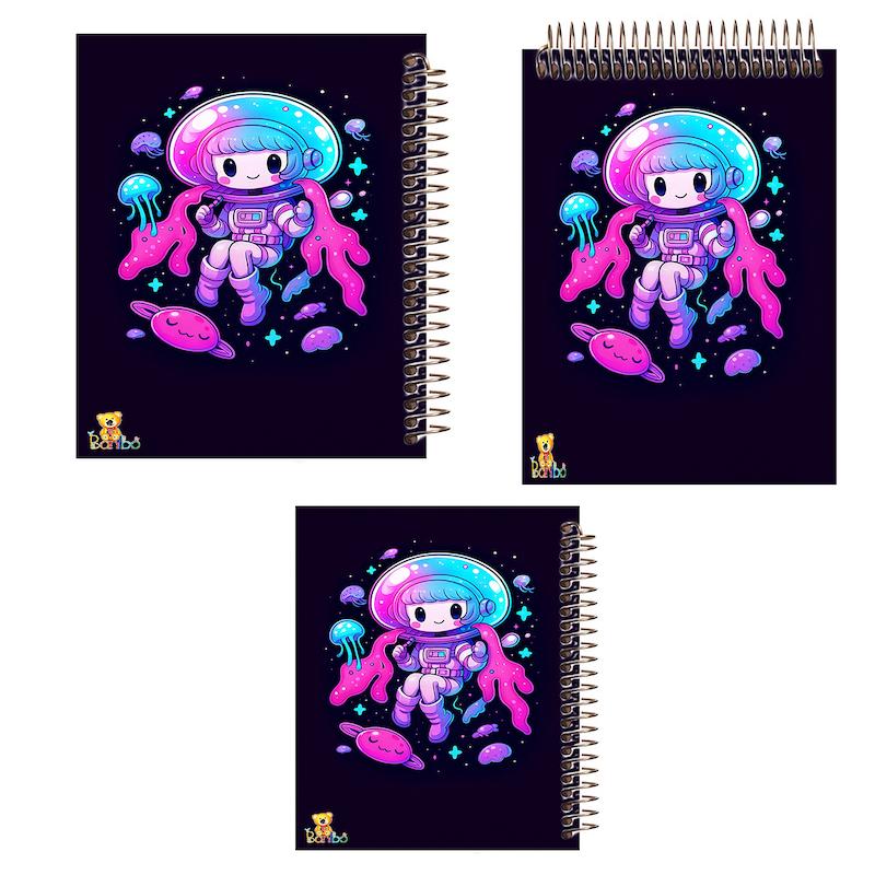 ست دفتر نقاشی، شطرنجی و مشق 100 برگ طرح دختر فضانورد کد 2748