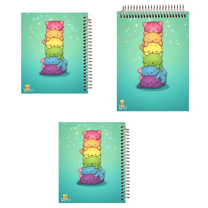 ست دفتر نقاشی، شطرنجی و مشق 100 برگ طرح گربه کد 2760