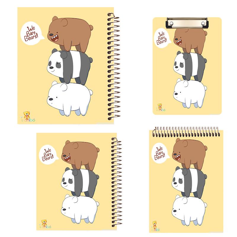 ست تخته شاسی، دفتر نقاشی، شطرنجی و مشق 100 برگ طرح خرس کد 2707