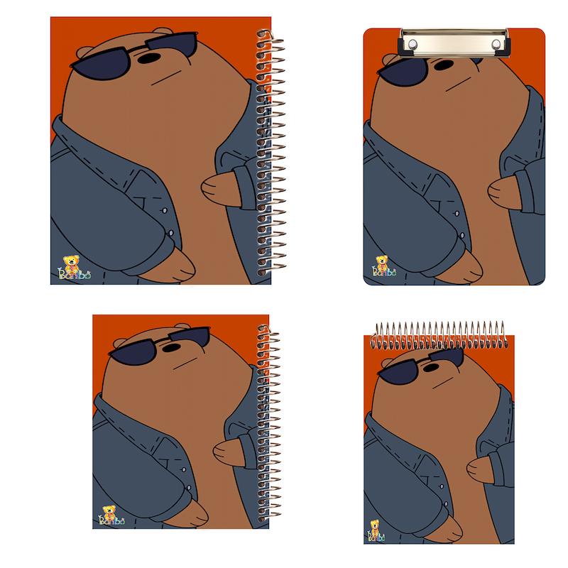 ست تخته شاسی، دفتر نقاشی، شطرنجی و مشق 100 برگ طرح خرس کد 2708