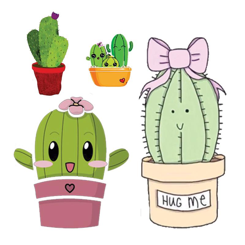 مجموعه استیکر طرح کاکتوس