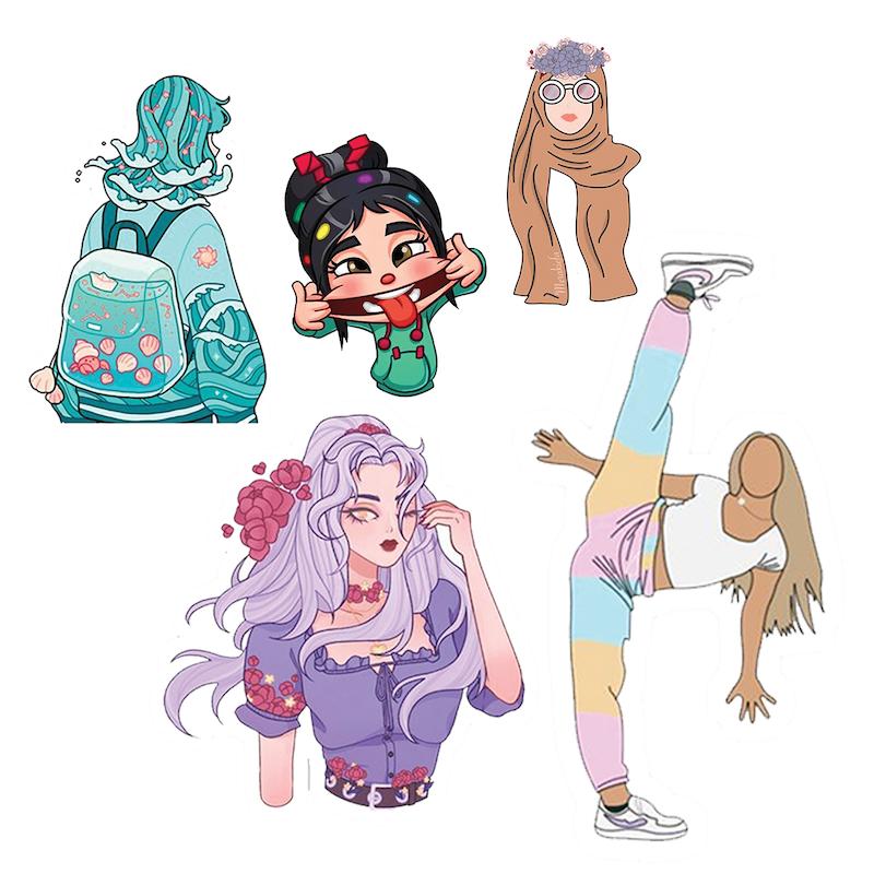 مجموعه استیکر طرح دخترانه