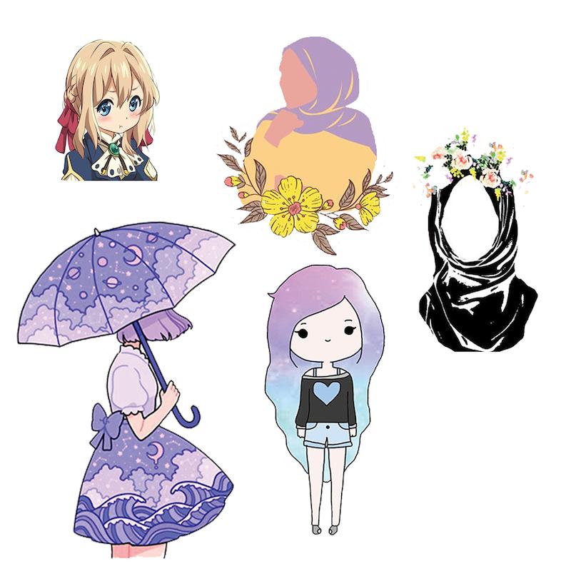 مجموعه استیکر طرح دختر