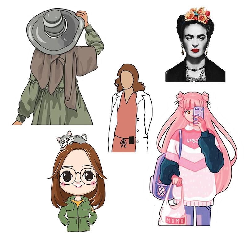 مجموعه استیکر طرح دختر