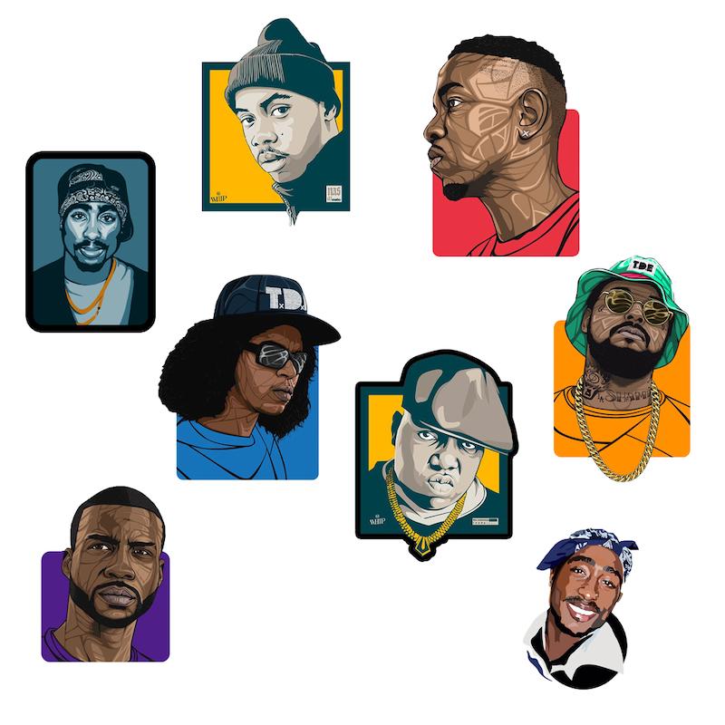 مجموعه استیکر طرح رپر