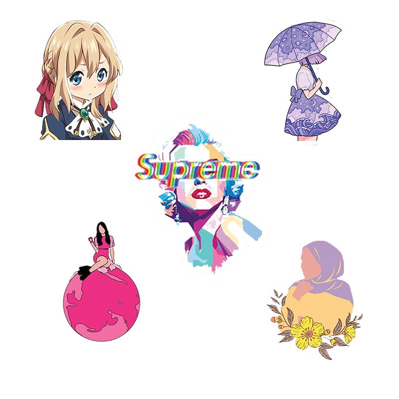 مجموعه استیکر طرح دختر