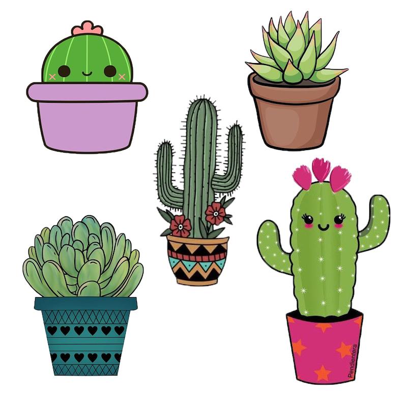 مجموعه استیکر طرح کاکتوس