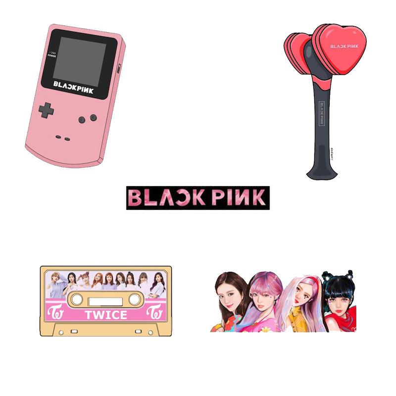 مجموعه استیکر طرح بلک پینک