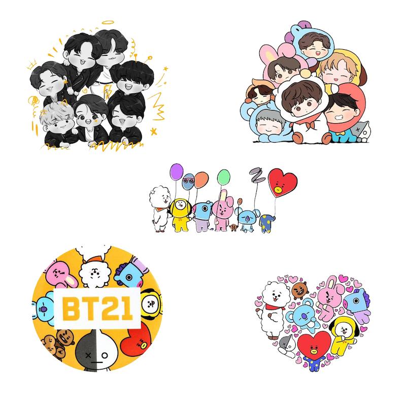 مجموعه استیکر طرح بی تی اس