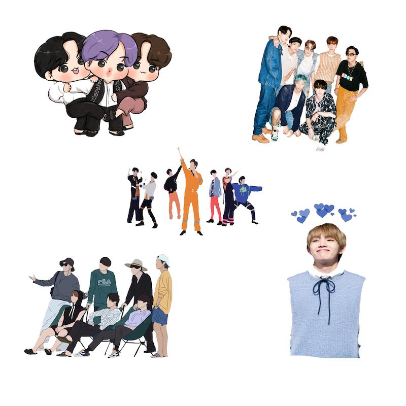 مجموعه استیکر طرح بی تی اس