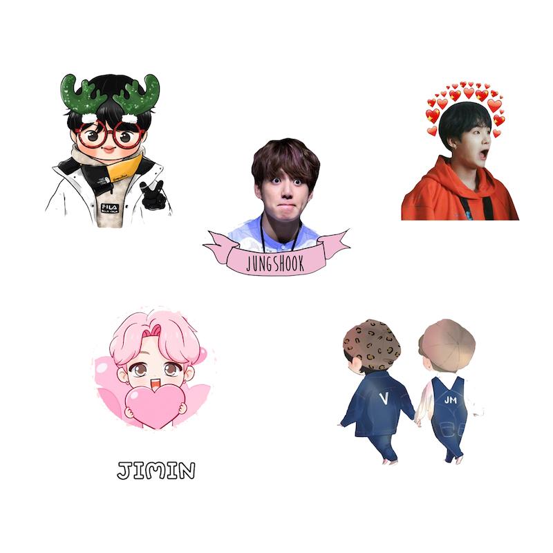 مجموعه استیکر طرح بی تی اس