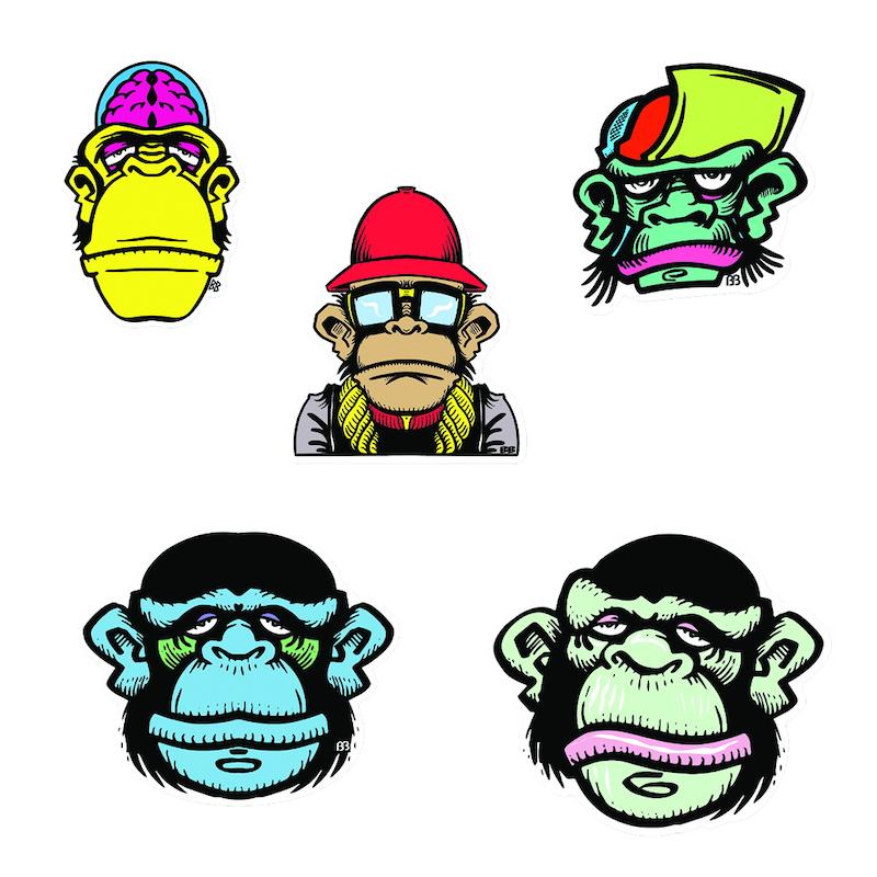 مجموعه استیکر طرح میمون