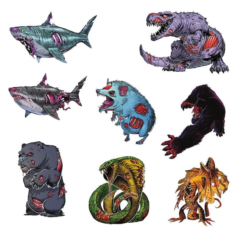 مجموعه استیکر طرح هیولا